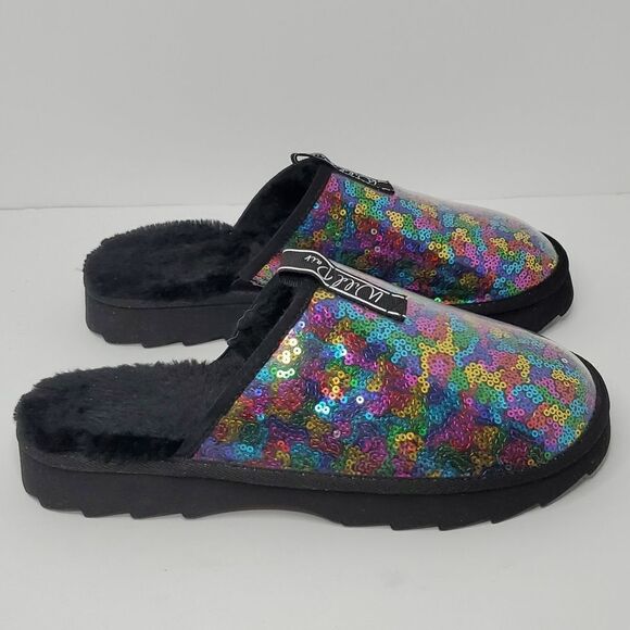 Wild Pair Shoes - Wild pair Portiaa vinyl rainbow slippers